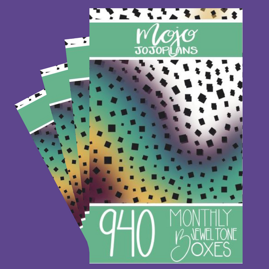 Monthly Jewel Tone Boxes Sticker Book