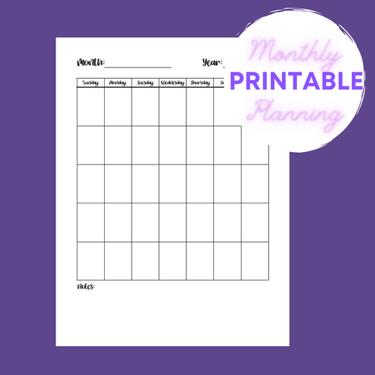 Monthly Planning Sheet