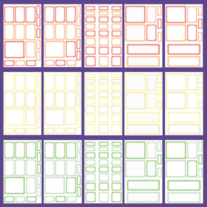 Pastel Scalloped Boxes Sticker Book
