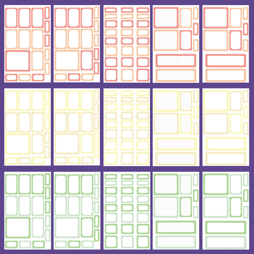 Pastel Scalloped Boxes Sticker Book – Mojo_JojoPlans