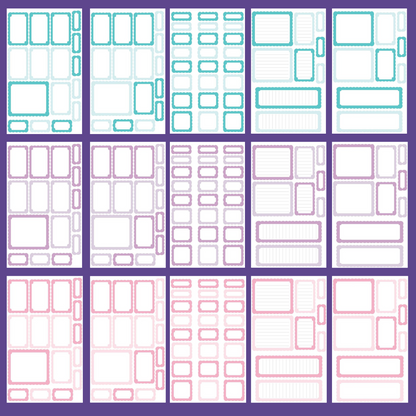 Pastel Scalloped Boxes Sticker Book