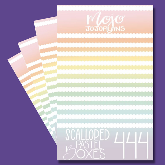 Pastel Scalloped Boxes Sticker Book