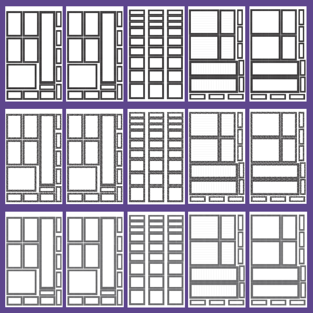 Patterned Black Boxes Sticker Book – Mojo_JojoPlans