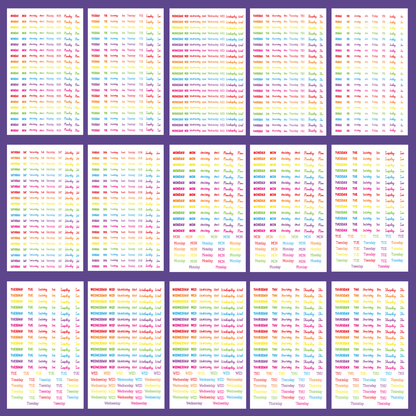 Radiant Rainbow Days of the Week- Date the Dates Sticker Book