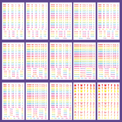 Radiant Rainbow Days of the Week- Date the Dates Sticker Book