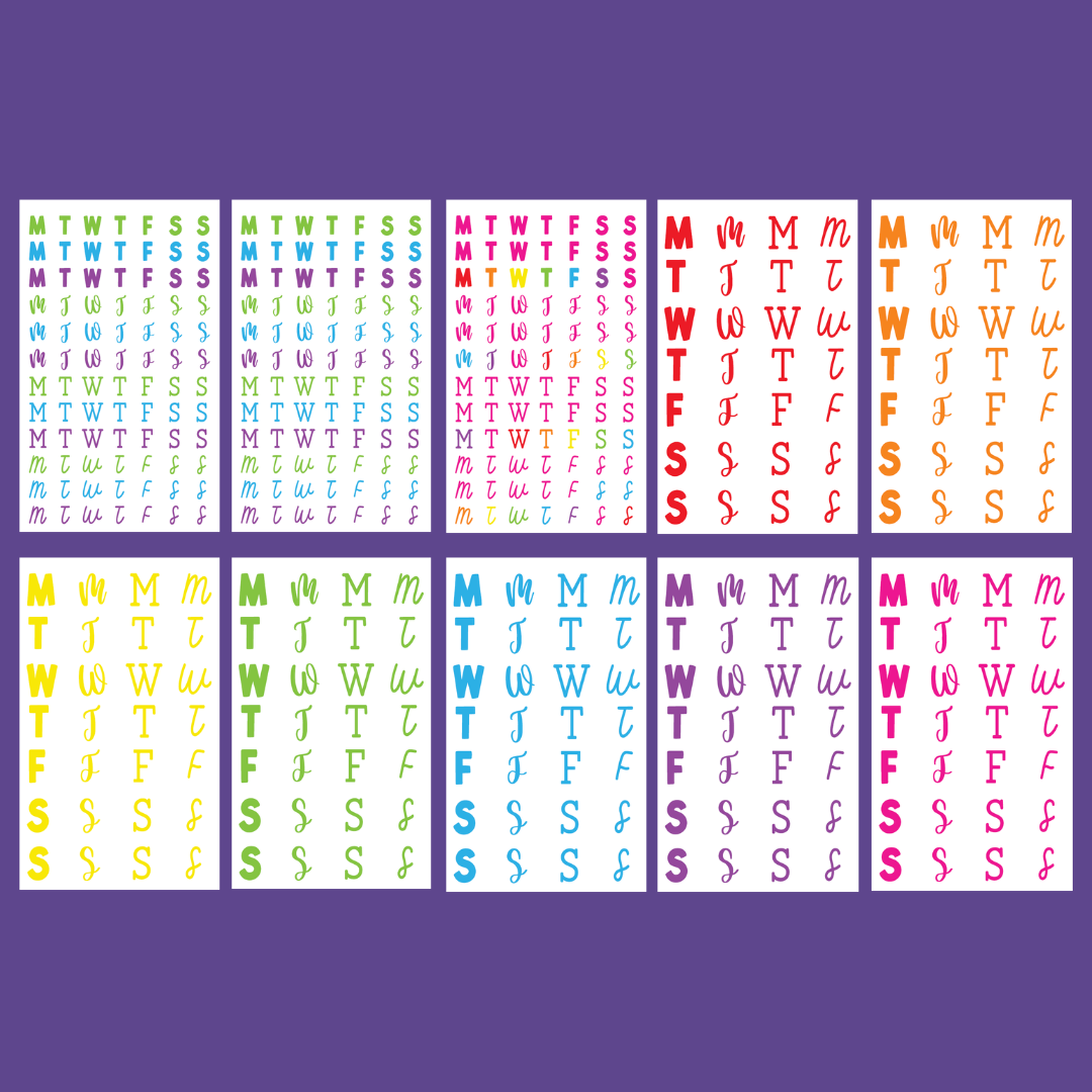 Radiant Rainbow Days of the Week- Date the Dates Sticker Book