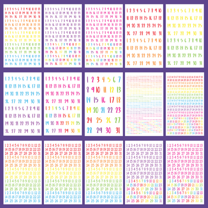 Radiant Rainbow Numbers- Date the Dates Sticker Book
