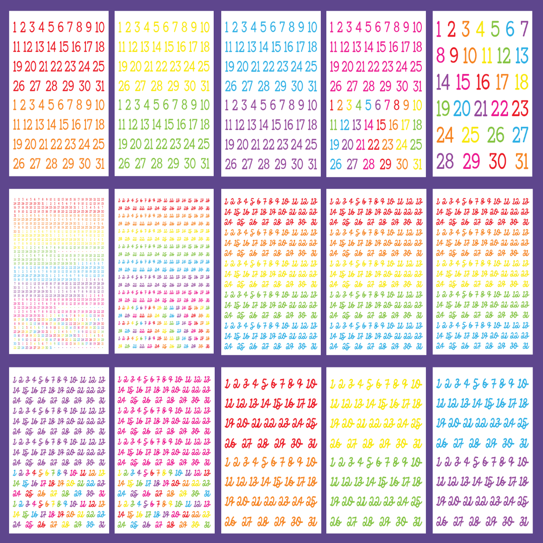 Radiant Rainbow Numbers- Date the Dates Sticker Book