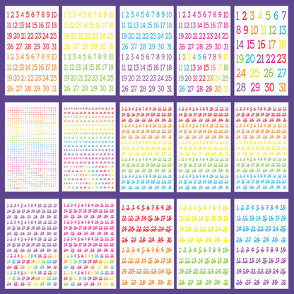 Radiant Rainbow Numbers- Date the Dates Sticker Book