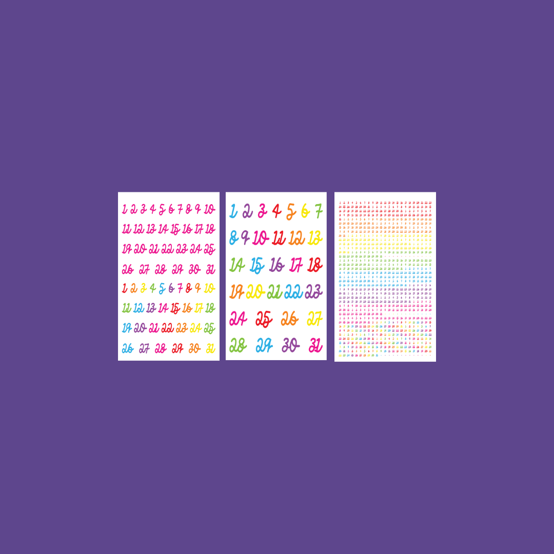 Radiant Rainbow Numbers- Date the Dates Sticker Book