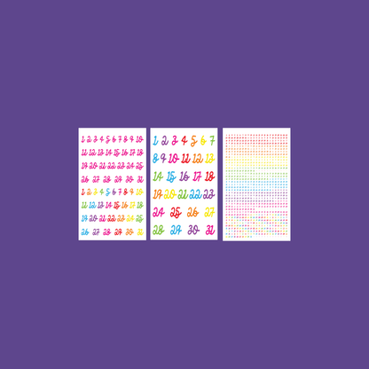 Radiant Rainbow Numbers- Date the Dates Sticker Book