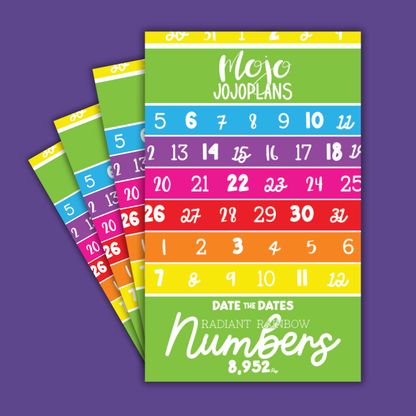 Radiant Rainbow Numbers- Date the Dates Sticker Book