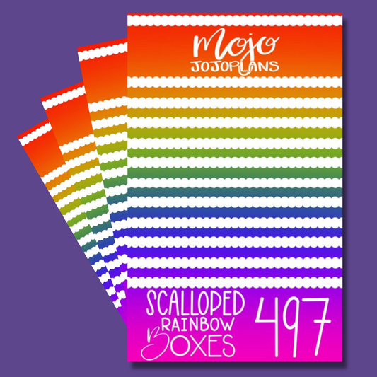 INDIVIDUAL SHEETS Rainbow Scalloped Boxes