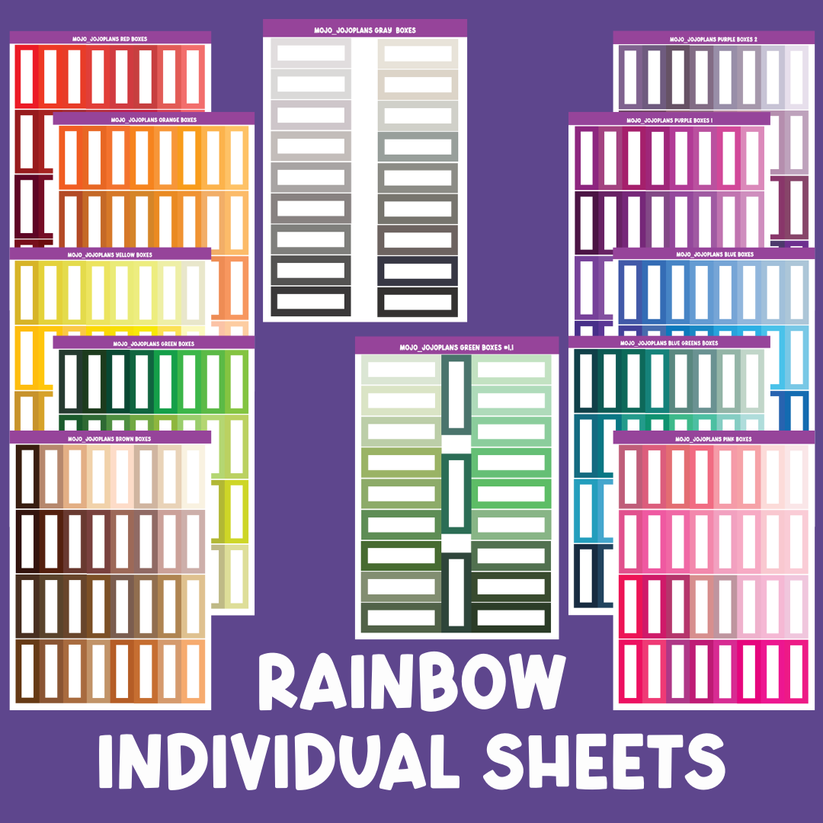 Rainbow Boxes Sampler Sheets (Individual) – Mojo_JojoPlans