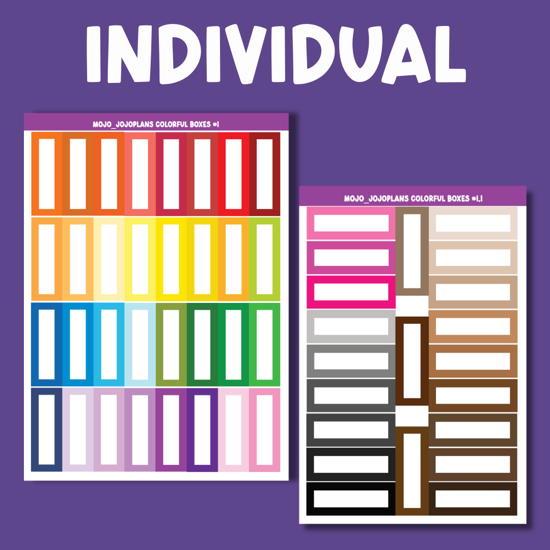 Colorful Boxes Sampler (Individual Sheet)