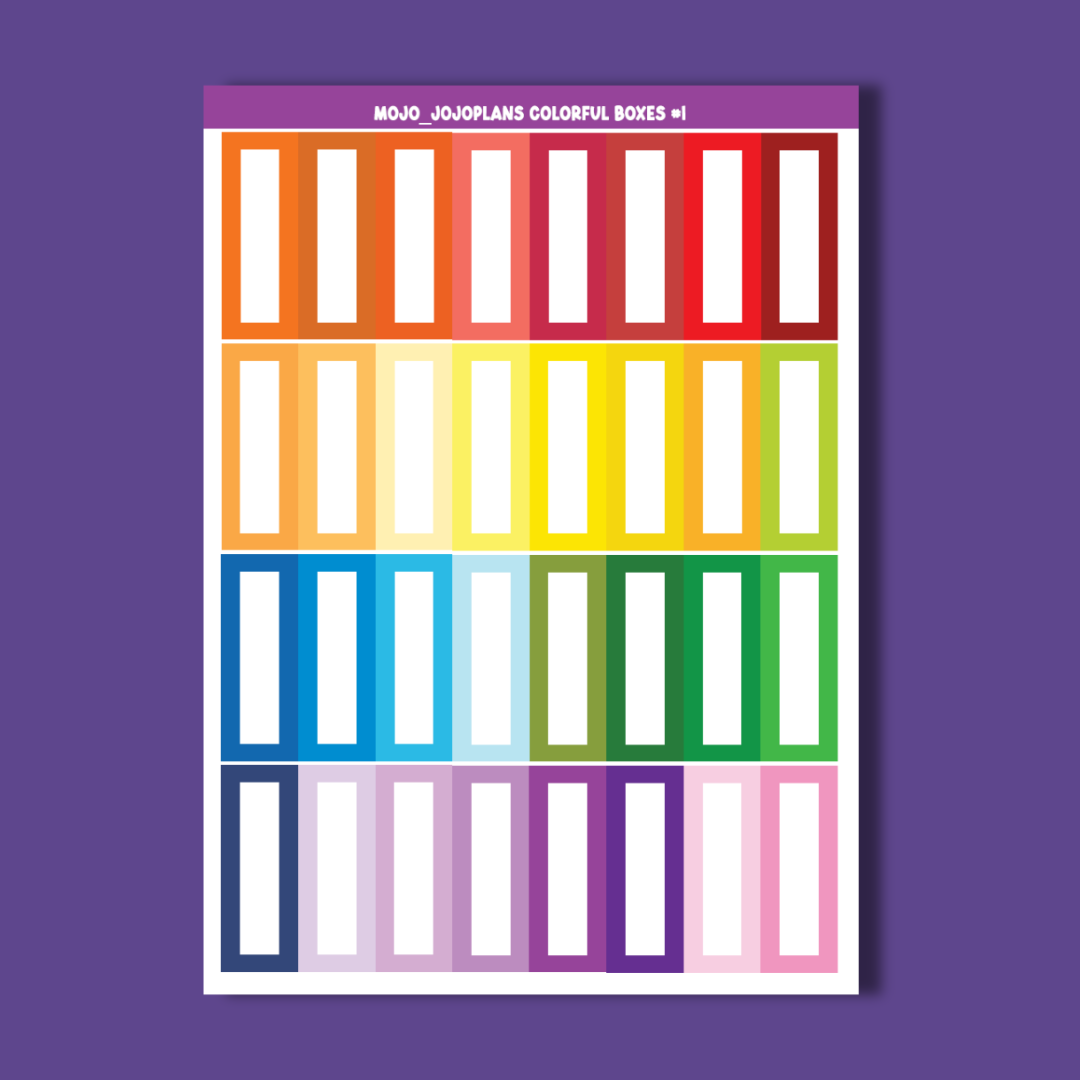 Colorful Boxes Sampler (Individual Sheet)
