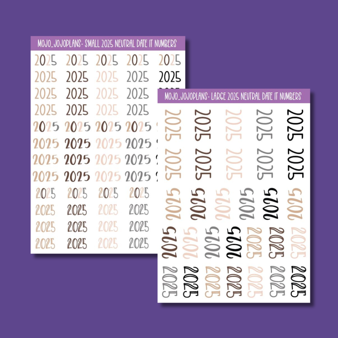 2025 Neutral Date It Sticker Sheet