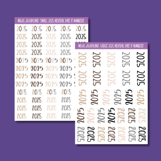 2025 Neutral Date It Sticker Sheet