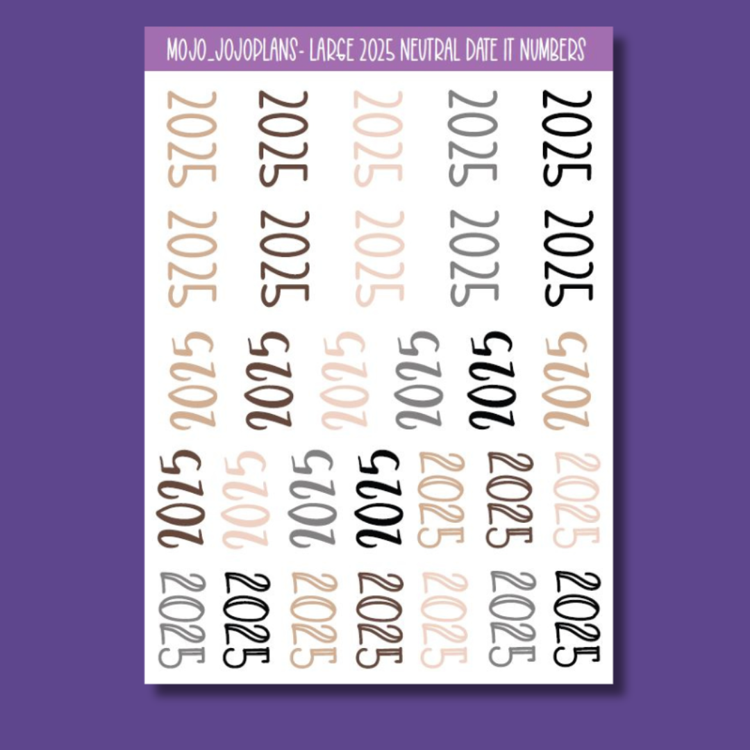 2025 Neutral Date It Sticker Sheet