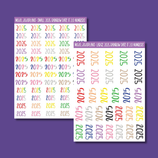 2025 Rainbow Date It Sticker Sheet