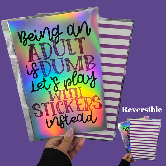 Cover Set for Sticker Storage- Holographic-Adulting Is Dumb