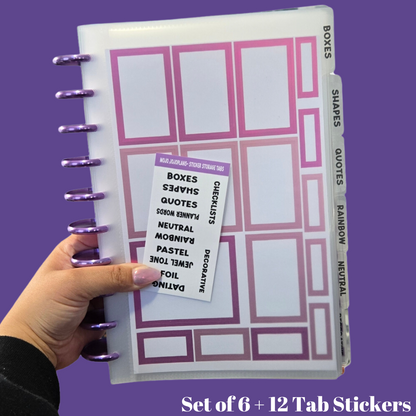 Tabbed Dividers-Sticker Storage Pockets (Set of 6)