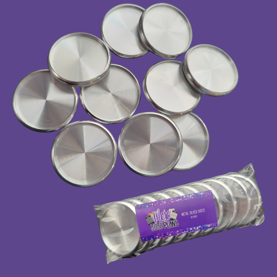 Silver Metal Discs-38mm- Set of 10 – Mojo_JojoPlans