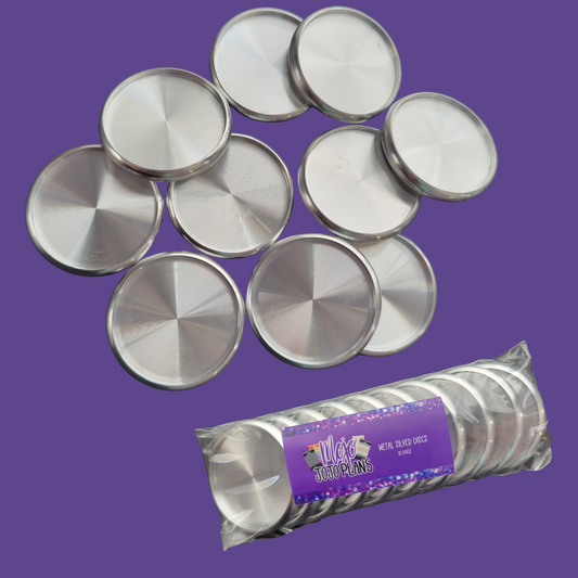 Silver Metal Discs- Set of 10