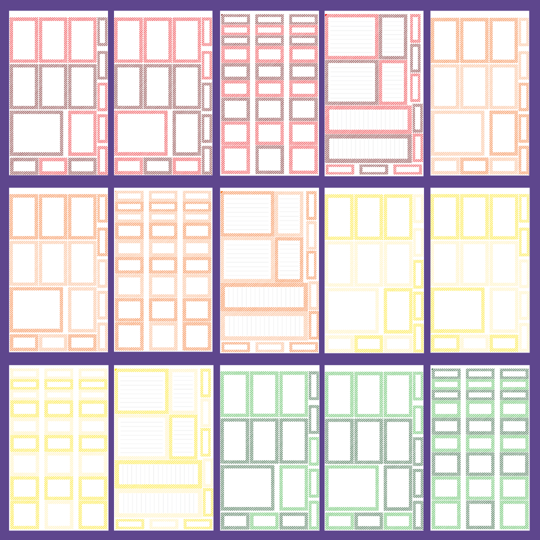 Striped Diagonal Rainbow Boxes Sticker Book