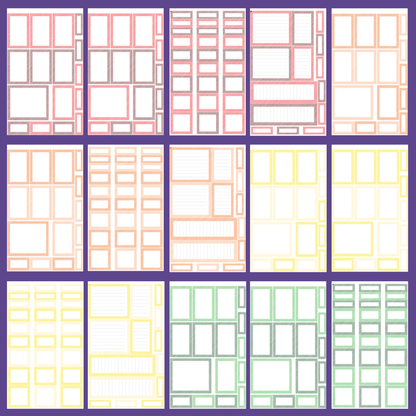 Striped Diagonal Rainbow Boxes Sticker Book