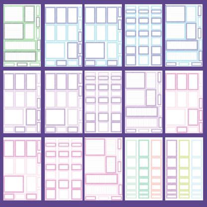 Striped Diagonal Rainbow Boxes Sticker Book