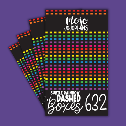 Subtle Rainbow Dashed Boxes Sticker Book