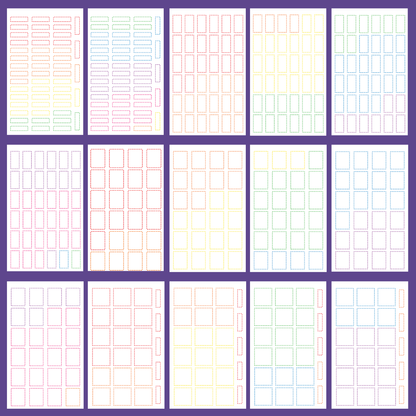 Subtle Rainbow Dashed Boxes Sticker Book