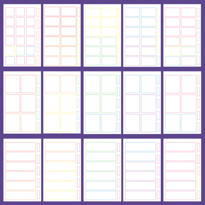 Subtle Rainbow Dashed Boxes Sticker Book
