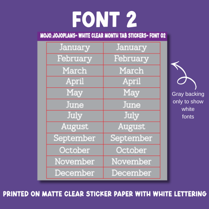 (White) Date the Dates Month Tab Sticker Sheet