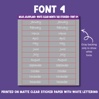(White) Date the Dates Month Tab Sticker Sheet