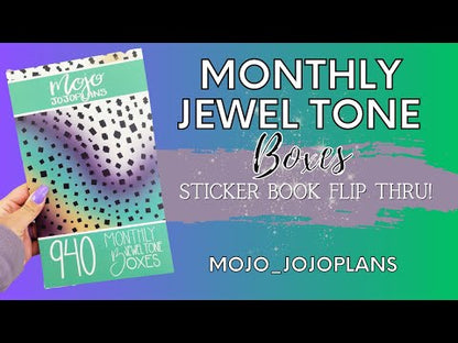 Monthly Jewel Tone Boxes Sticker Book