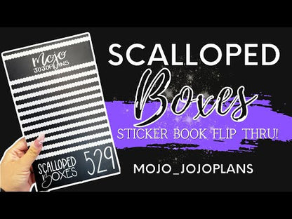 Black Scalloped Boxes Sticker Book