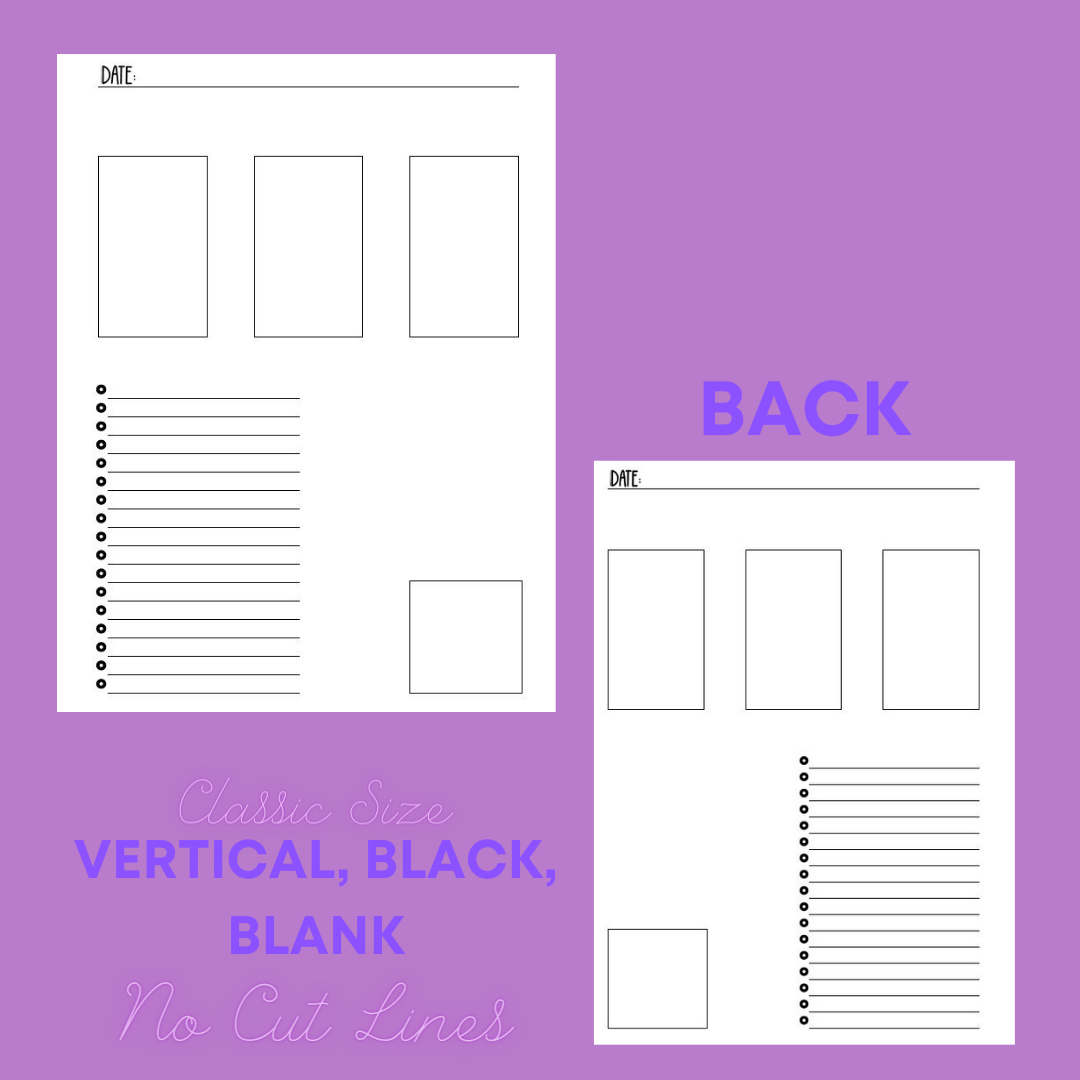 Daily Sheet Printable (Vertical) (W/O Cut Lines)