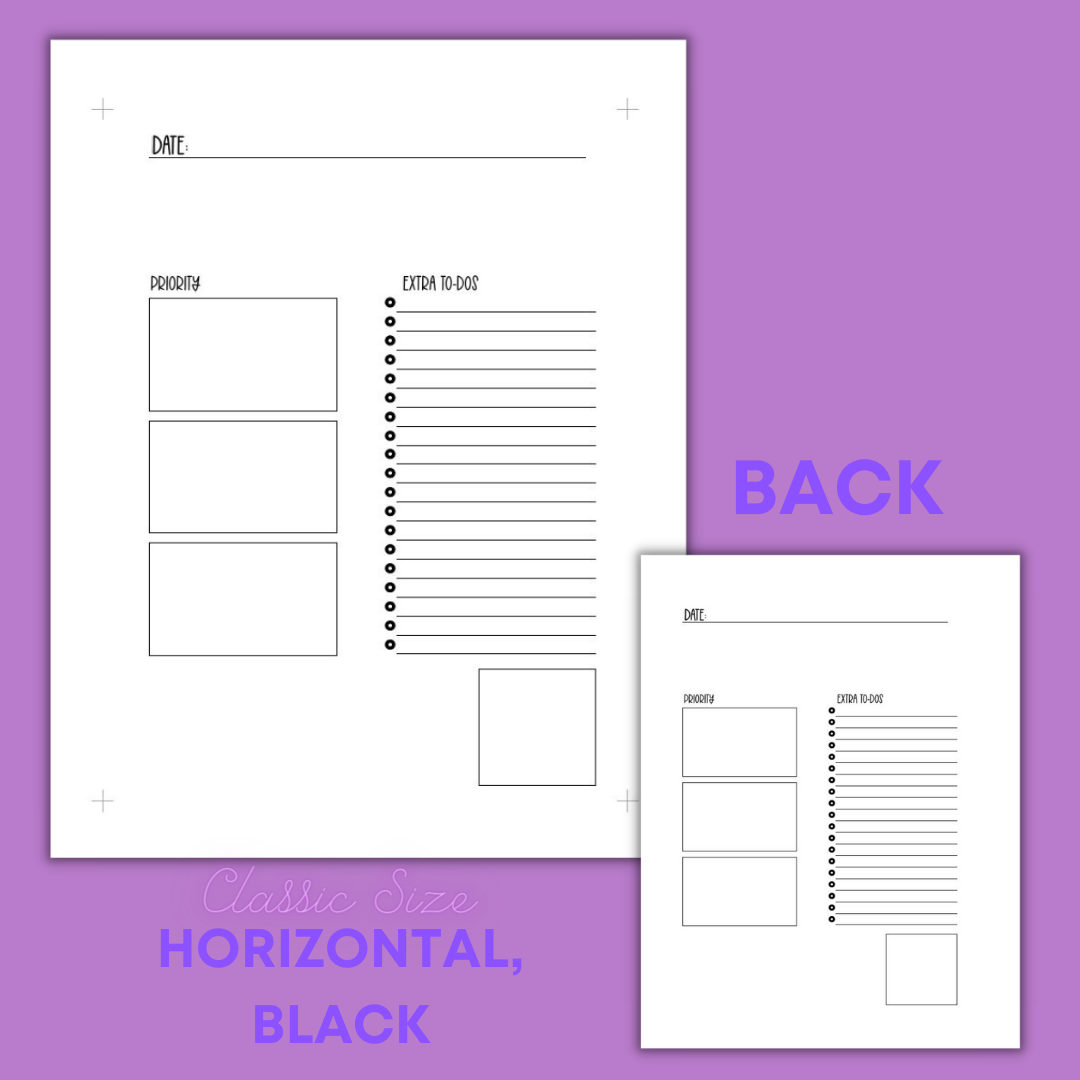 Daily Sheet Printable (Horizontal)