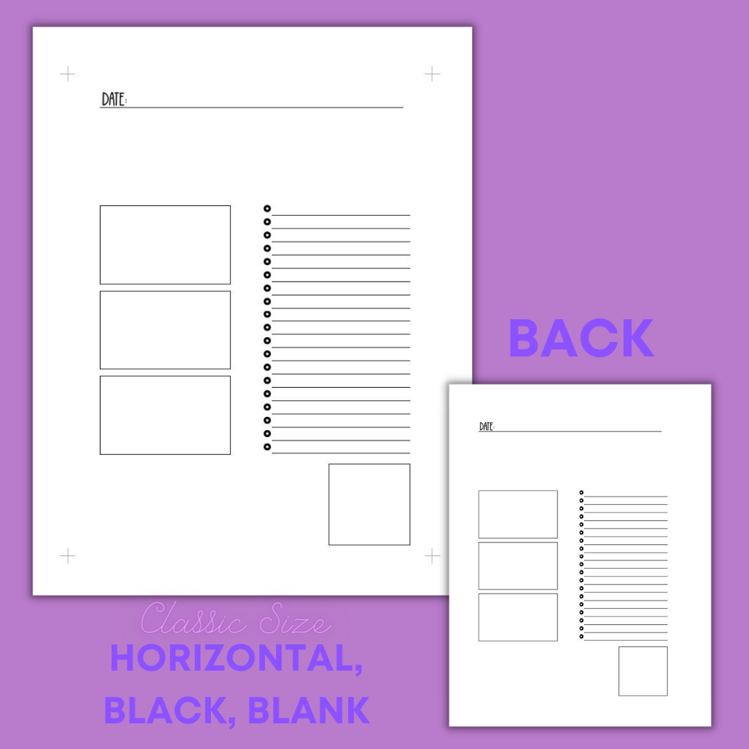 Daily Sheet Printable (Horizontal)