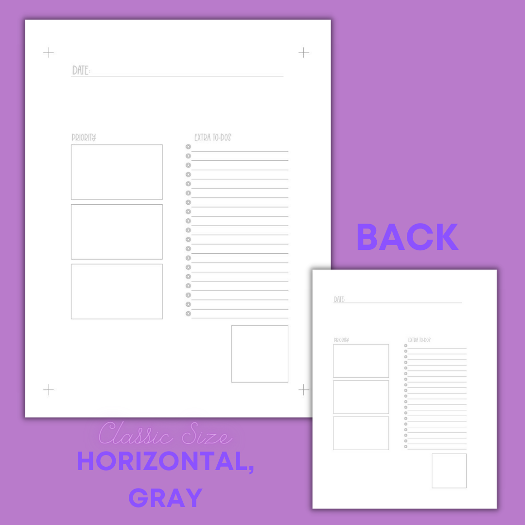 Daily Sheet Printable (Horizontal)