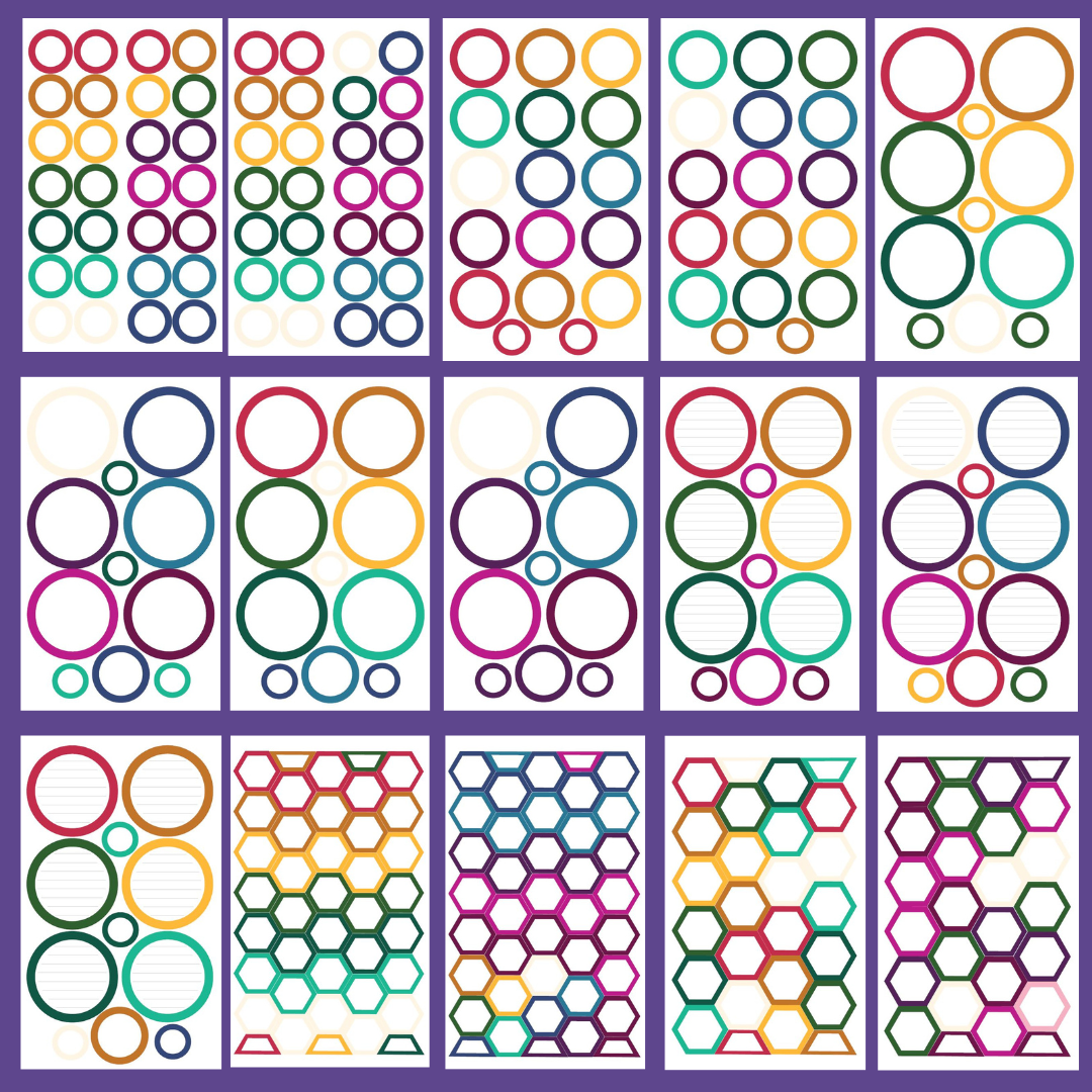 Jewel Tone Shapes Sticker Book