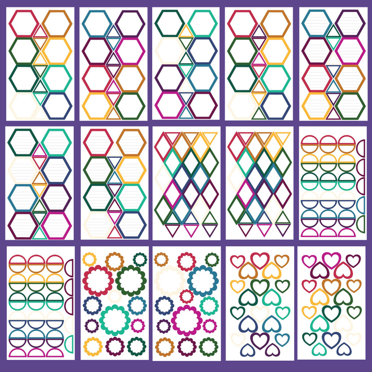 Jewel Tone Shapes Sticker Book – Mojo_JojoPlans