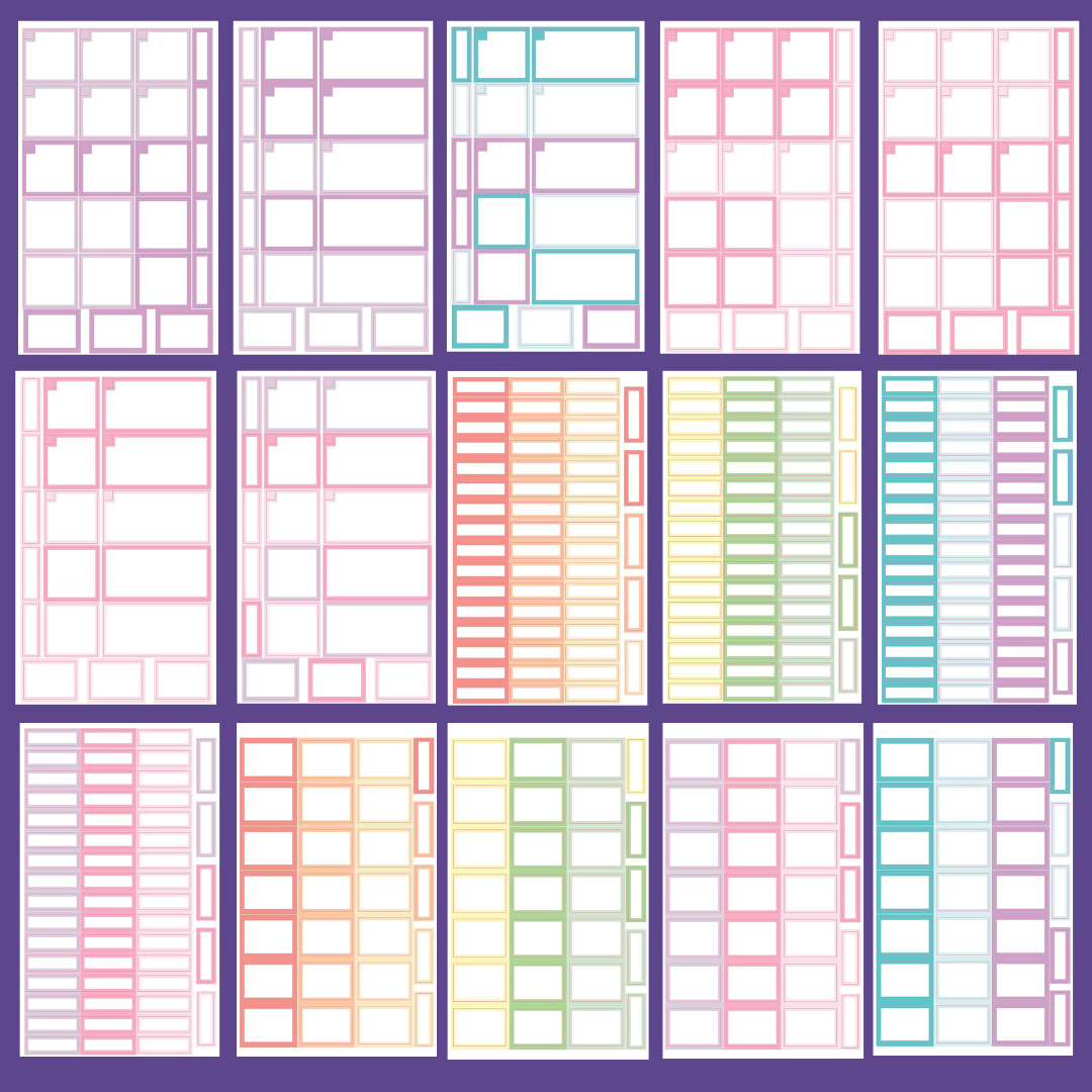 Monthly Pastel Boxes Sticker Book