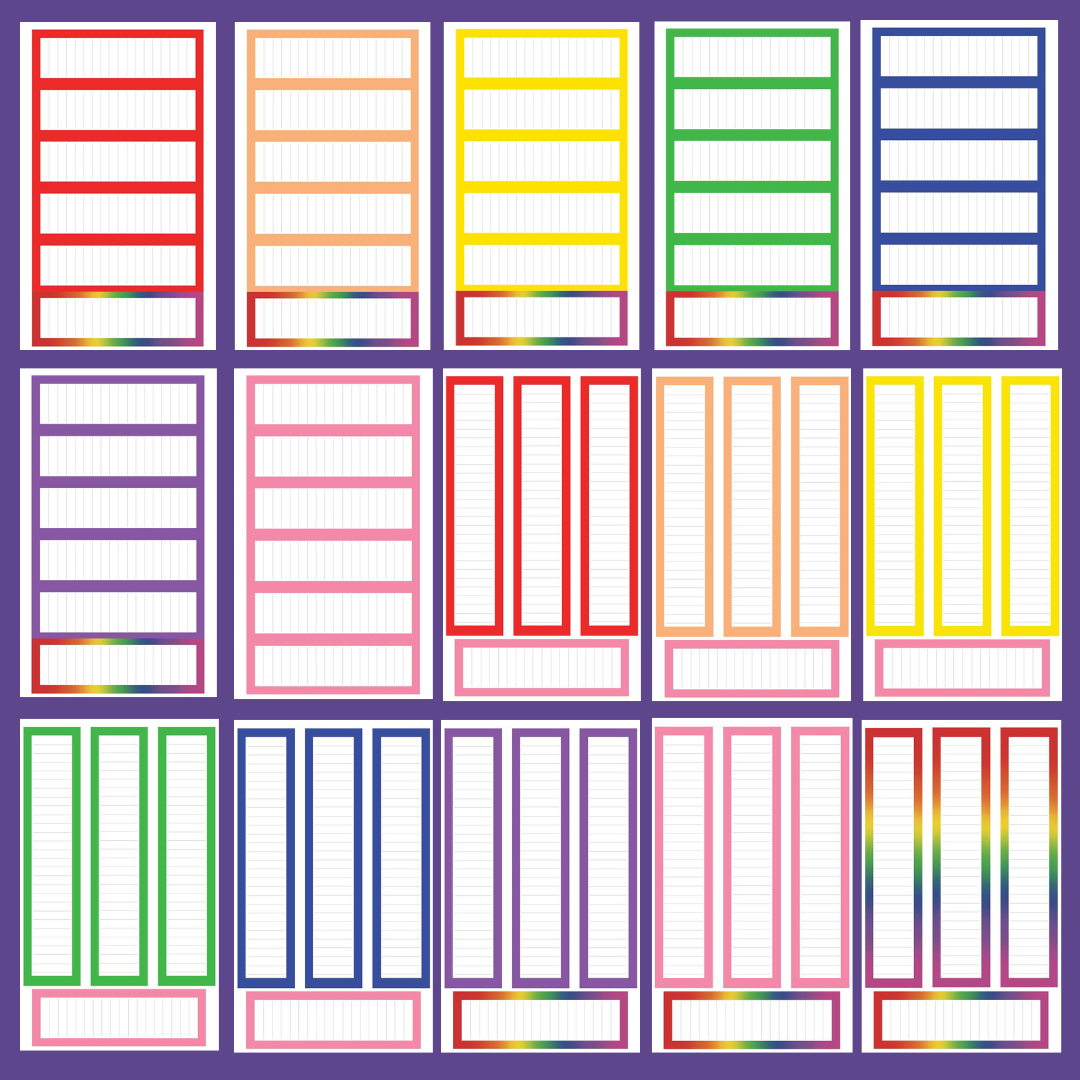 Rainbow Journaling Boxes Sticker Book – Mojo_JojoPlans