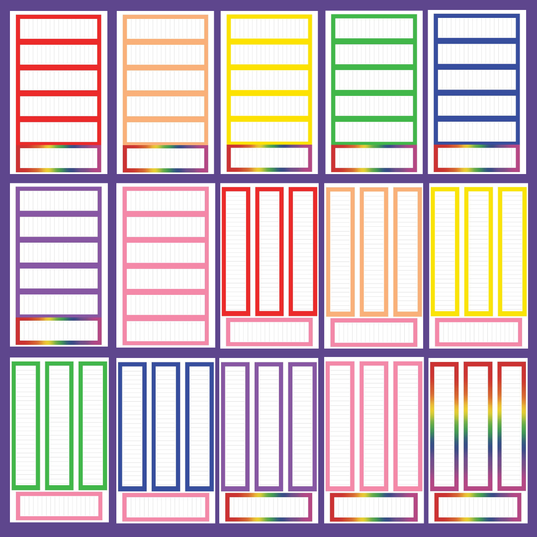 Rainbow Journaling Boxes Sticker Book