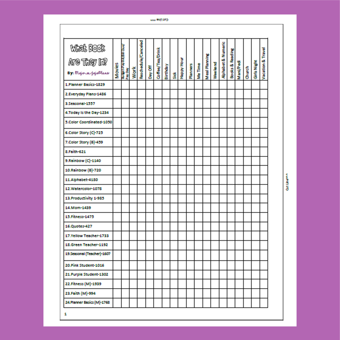 What Book Are They In? Printable -WITH Cut Lines